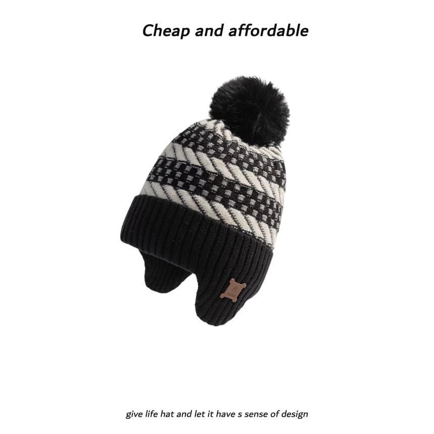 Pom Pom Knit Trapper Hat Product Image