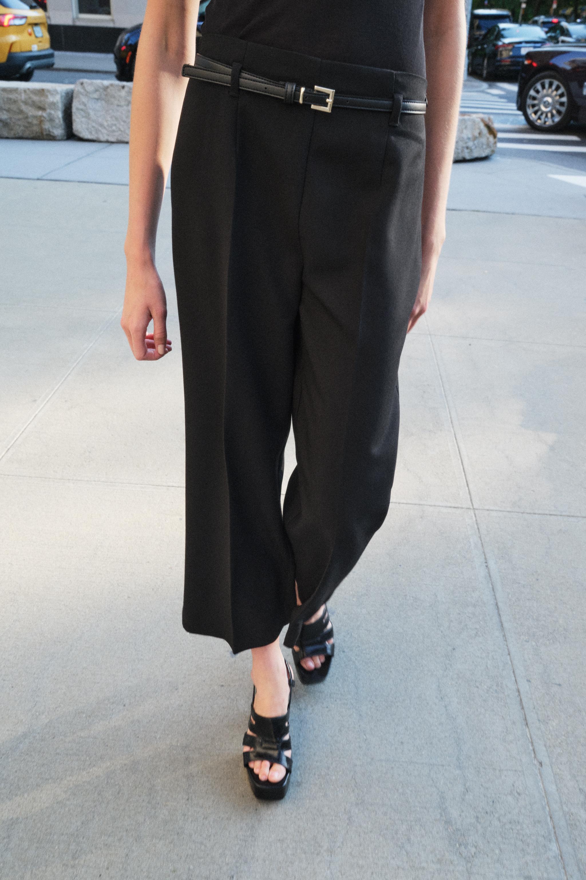 BELTED CULOTTE PANTS ZW COLLECTION Product Image