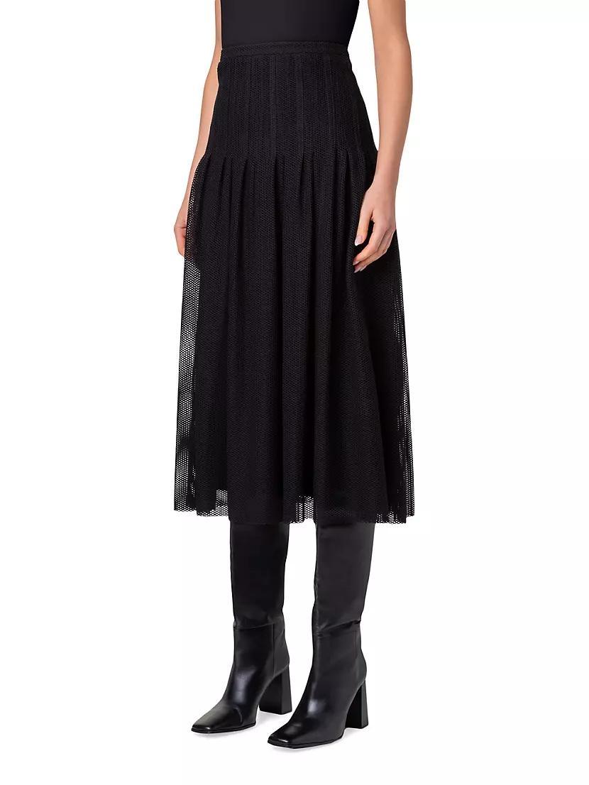 Stretch Mesh A-Line Midi-Skirt Product Image