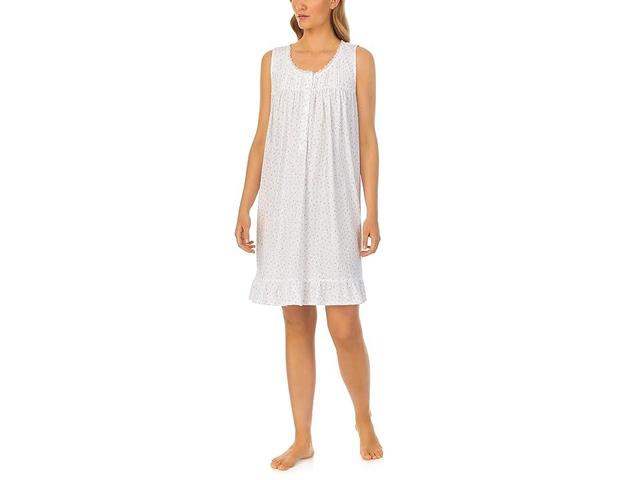 Eileen West Cotton Pointelle Sleeveless Chemise (Rosebuds) Women's Pajama Product Image