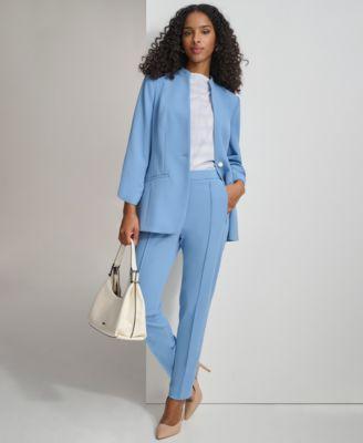 Calvin Klein Womens One Button Blazer Slim Leg Ankle Pants Product Image