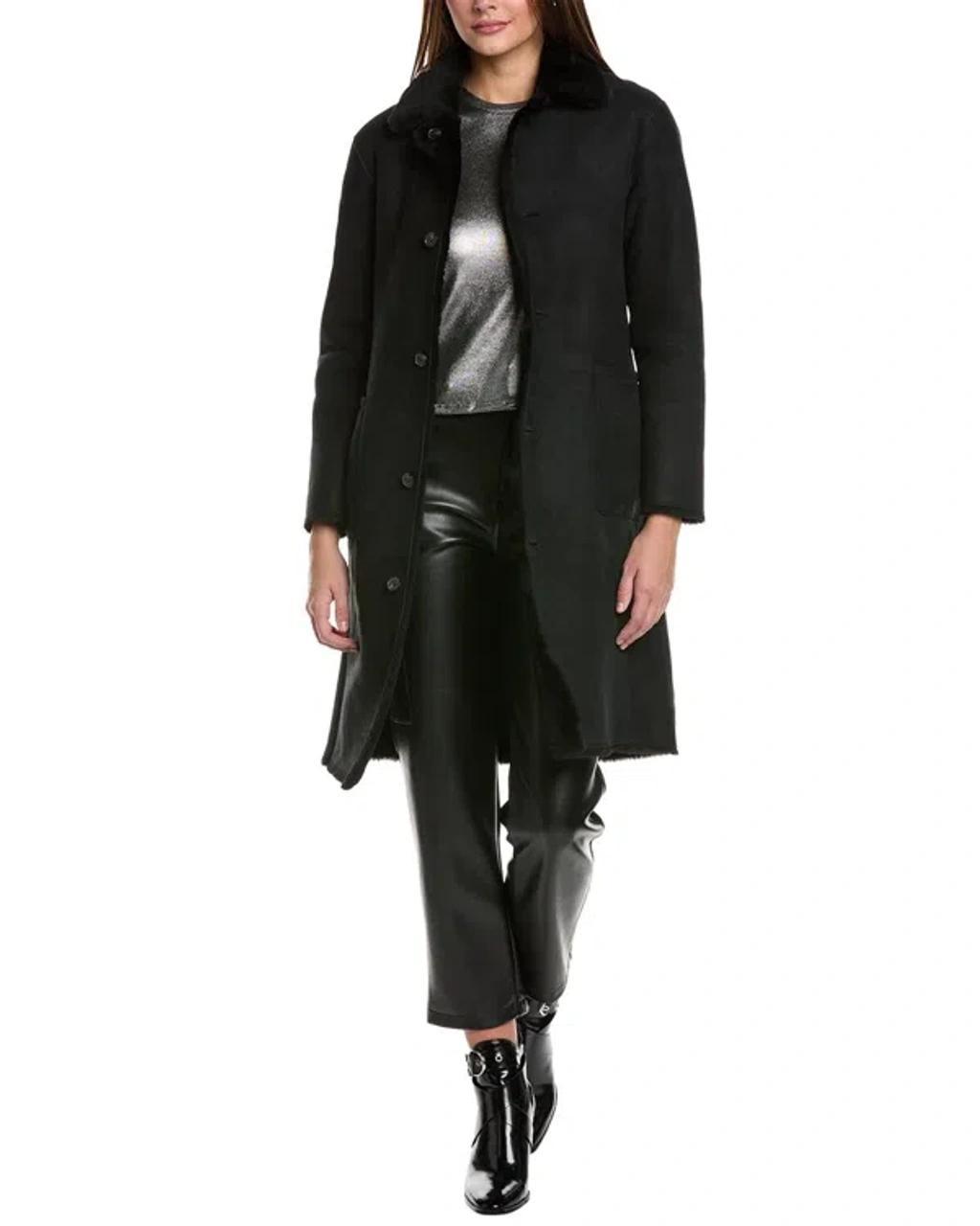 Serra Shearling Coat In Black product image