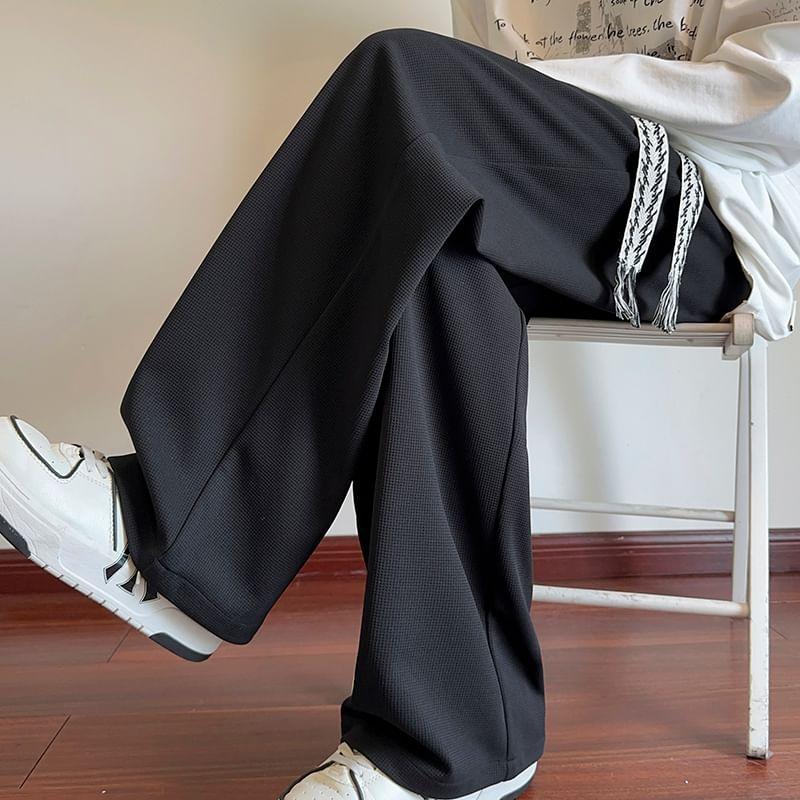 High Waist Plan Wide Leg Sweatpants Product Image