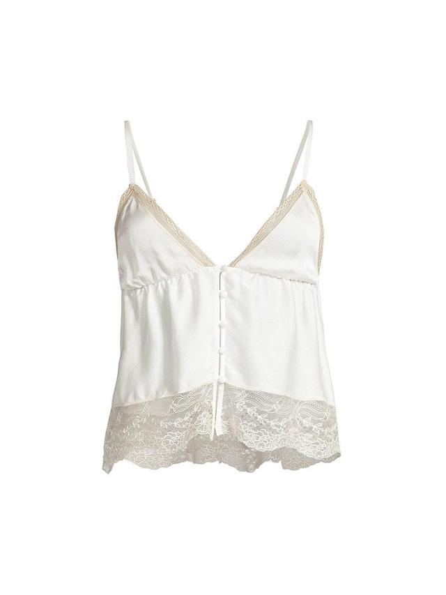 Womens Tiered Lace-Trim Silk Camisole Product Image