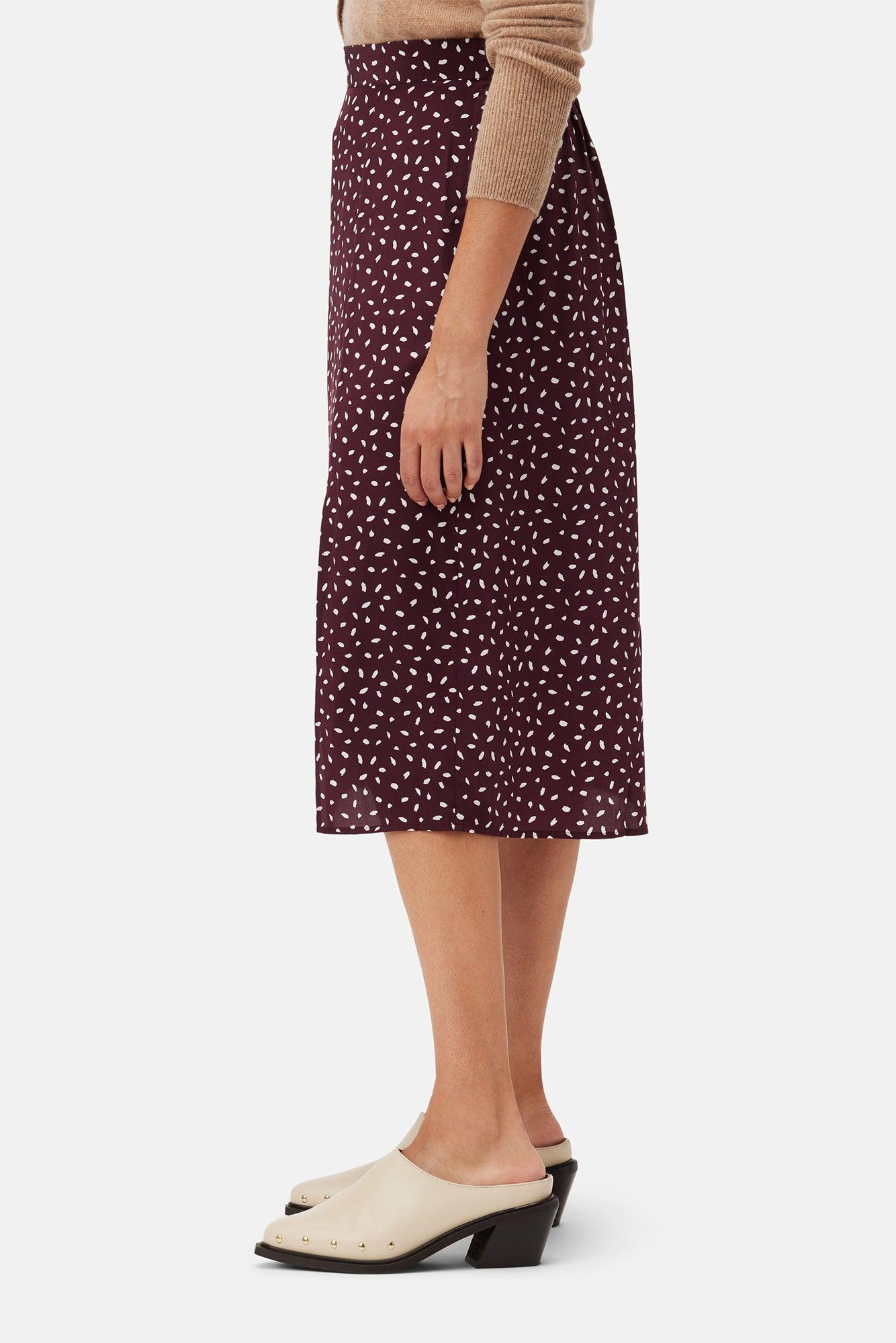 Ollie Washable Silk Skirt - Doucet Dot Vineyard Product Image