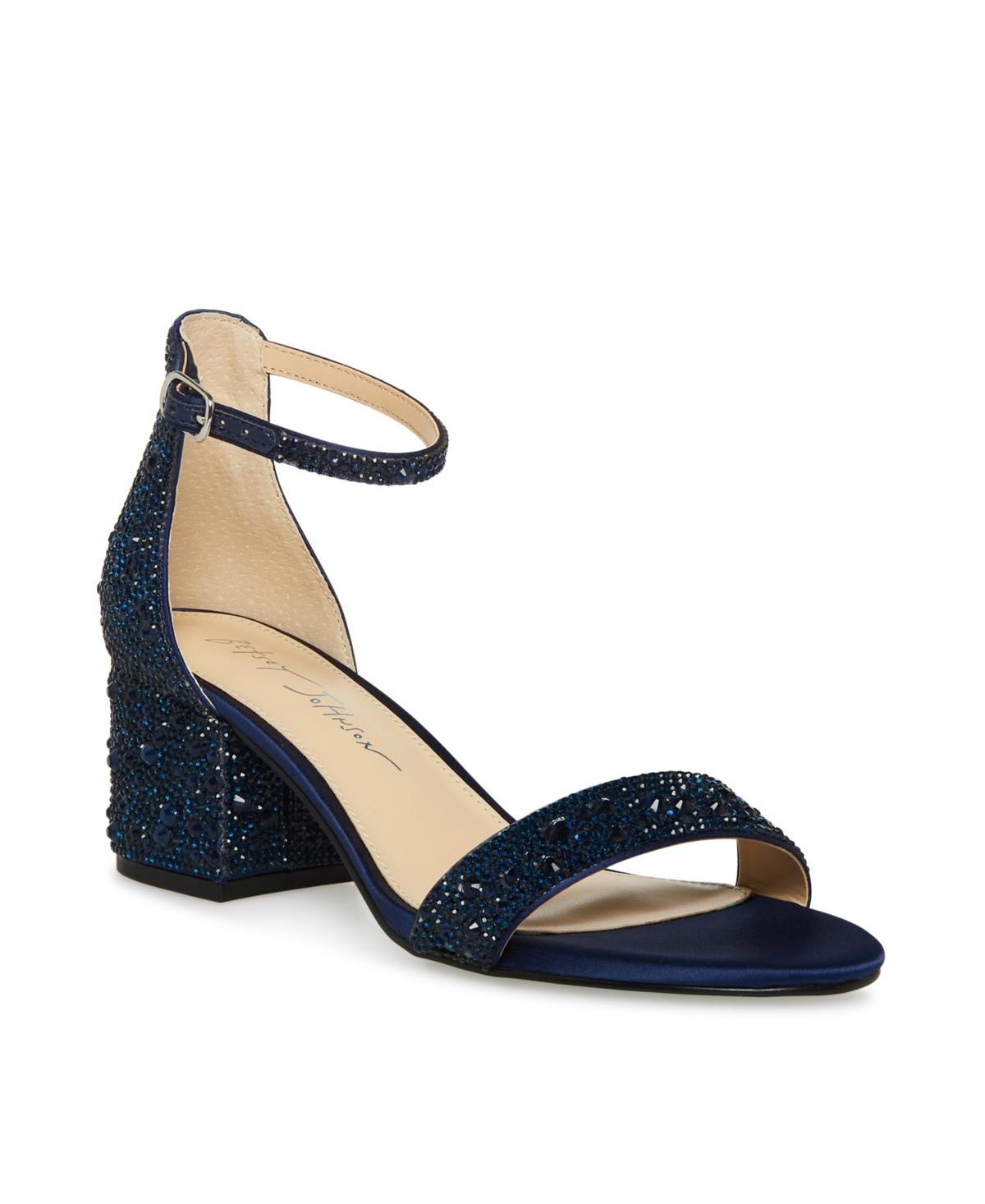 Blue by Betsey Johnson Mari Rhinestone Block Heel Dress Sandals Product Image