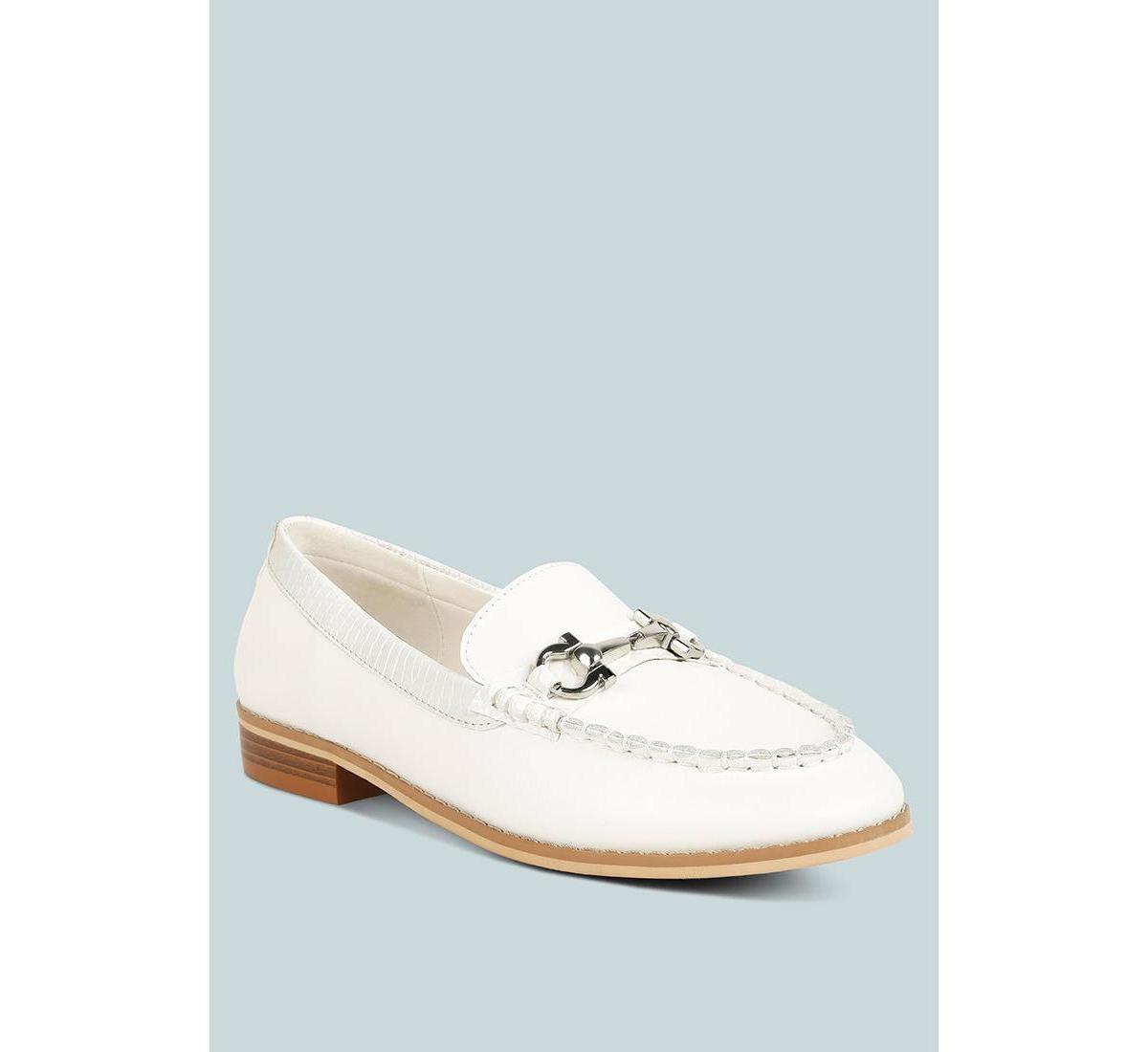 Holda Womens Horsebit Embellished Loafers With Stitch Detail Product Image