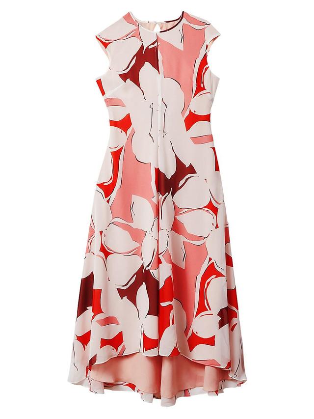 Reiss Becci Floral High Low Midi Dress Product Image