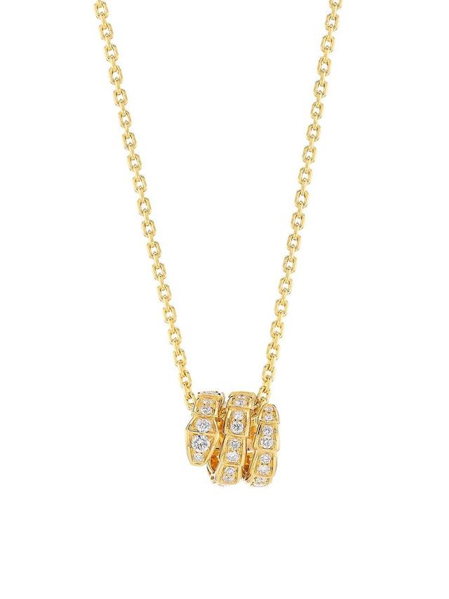 Womens Serpenti Viper 18K Yellow Gold & Pav Diamond Pendant Necklace Product Image