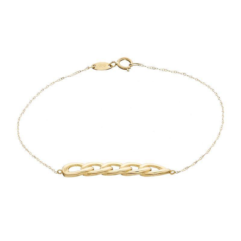 Au Naturale 14k Gold Curb Chain Bracelet, Womens Yellow Product Image