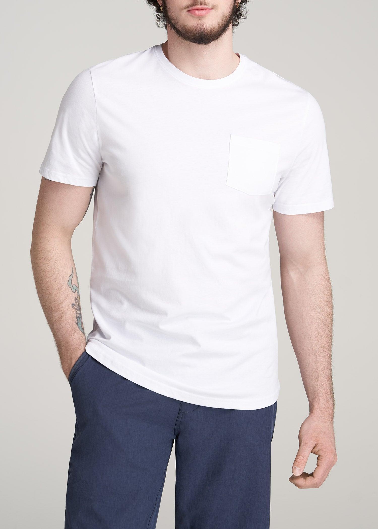 Everyday Pocket REGULAR FIT T-Shirt for Tall Men in White Male Product Image