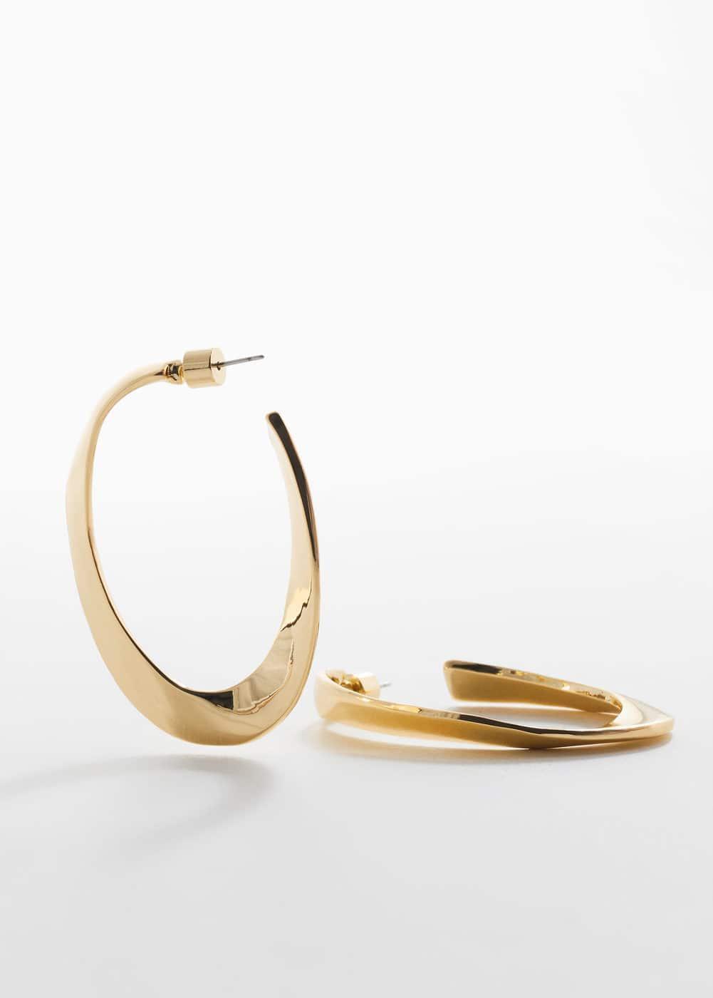 MANGO - Twisted hoop earrings - One size - Women Product Image