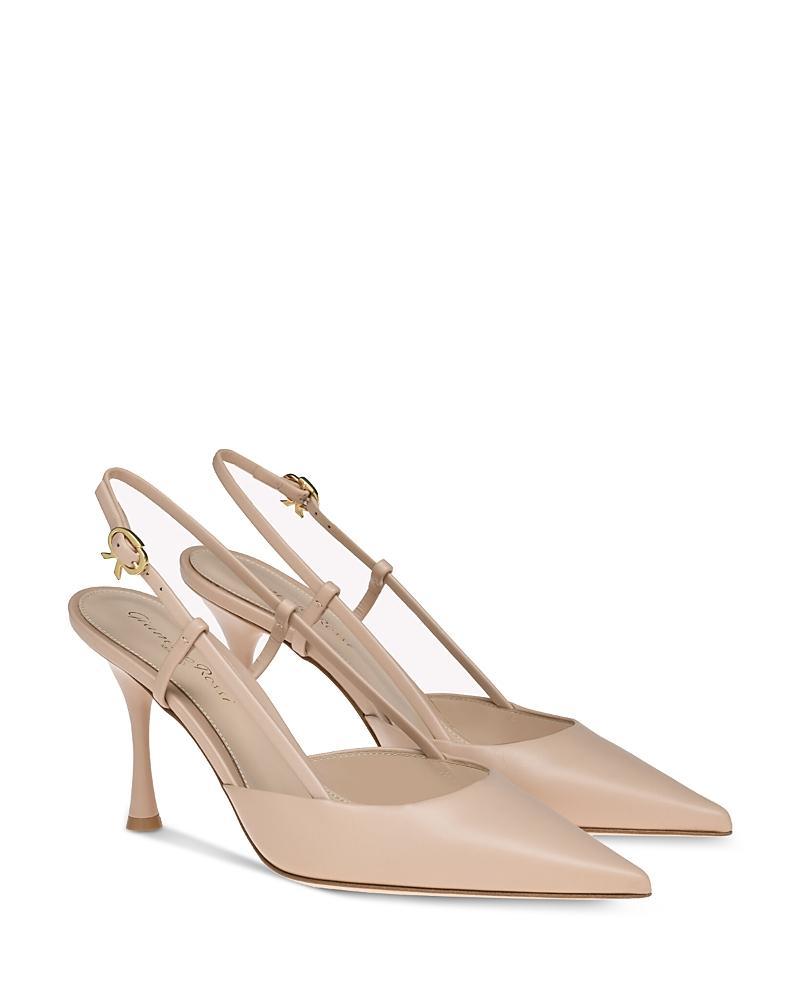 Gianvito Rossi Womens Ascent Vitello Slip On Pointed Toe Slingback High Heel Pumps Product Image