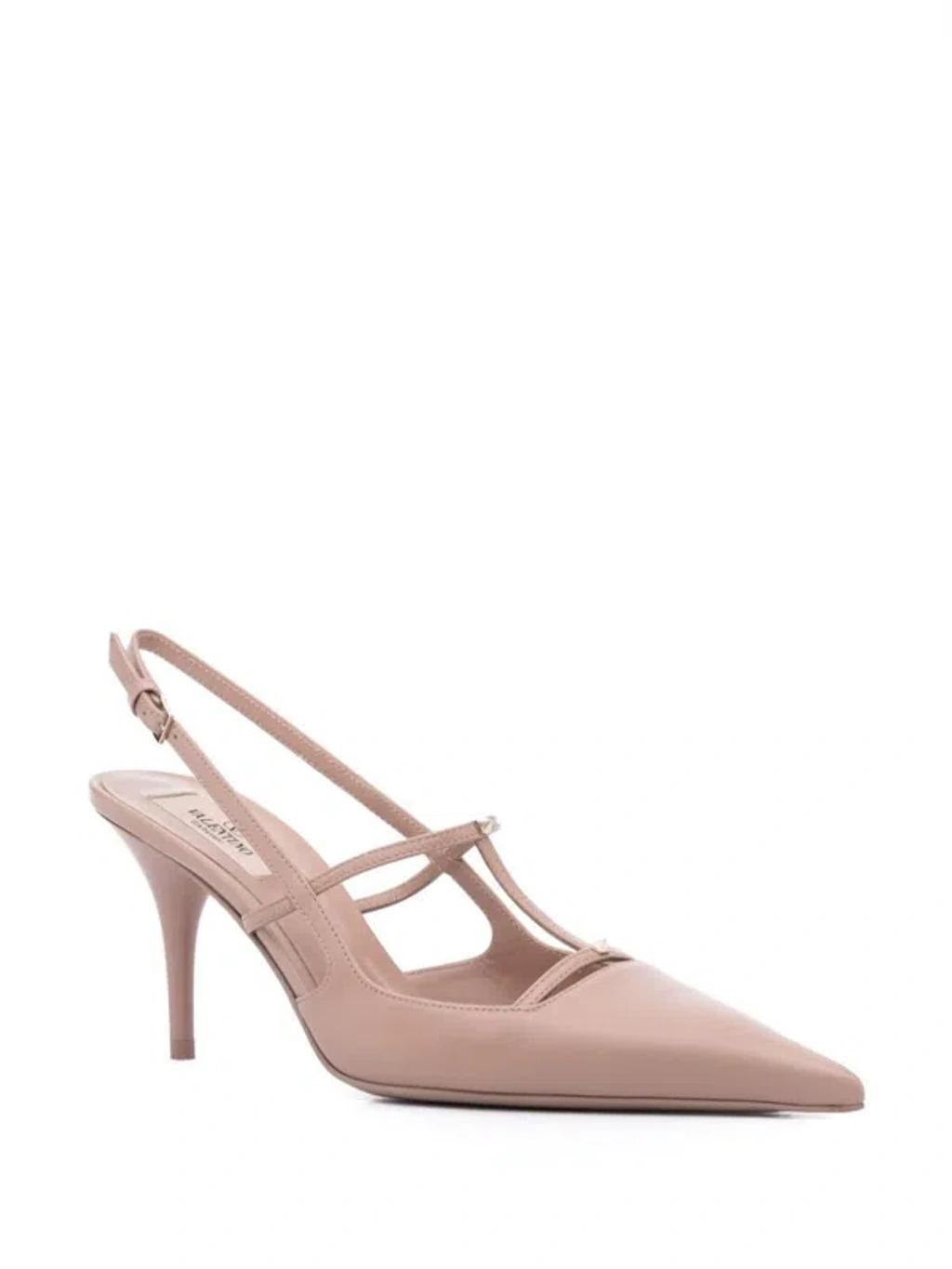 VALENTINO GARAVANI 75mm Rockstud Wispy Slingback Pumps In Rosecannel Product Image