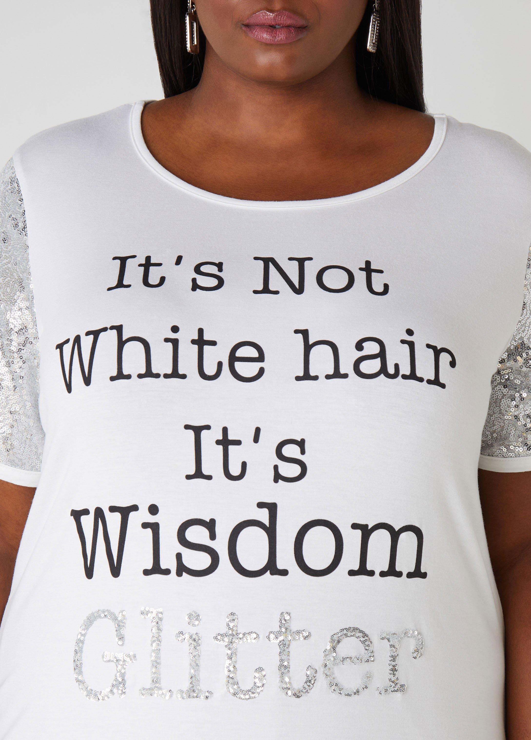 Wisdom Glitter Paneled Graphic Tee Product Image