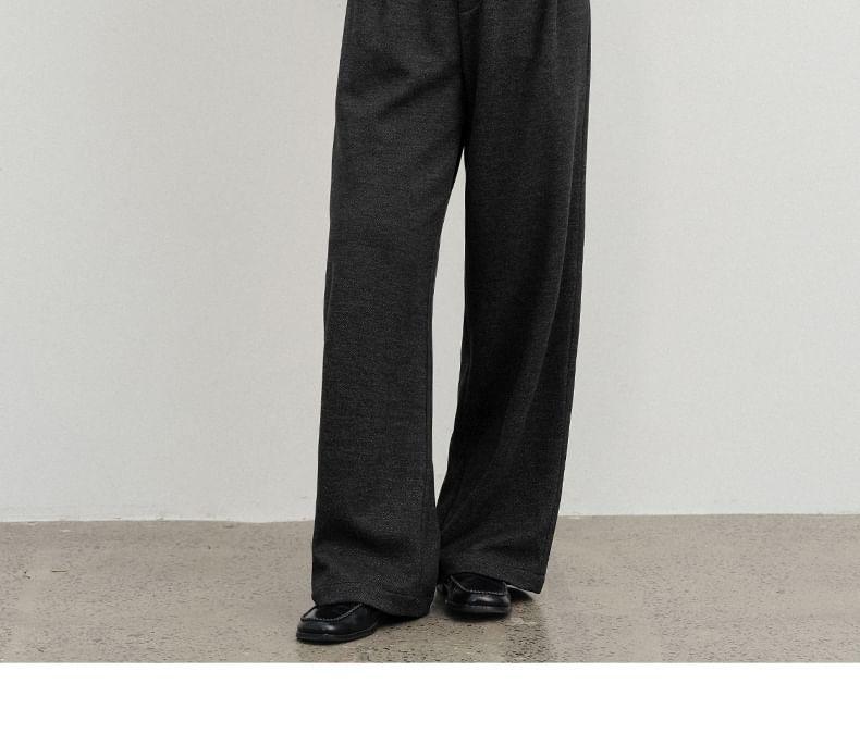 High Rise Plain Wide Leg Pants Product Image