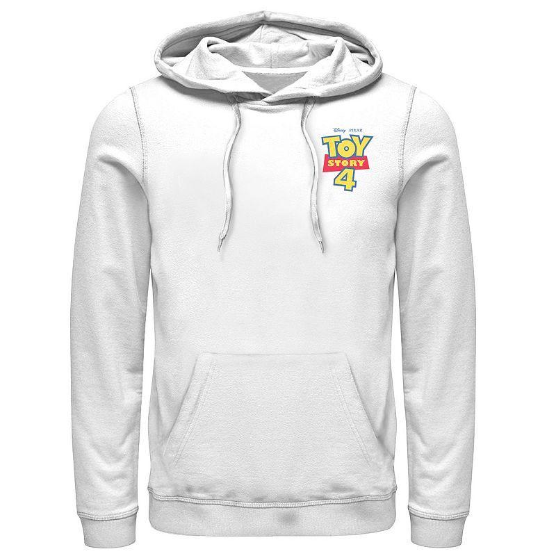 Mens Disney / Pixar Toy Story 4 Movie Logo Left Chest Pocket Pullover Hoodie White Product Image