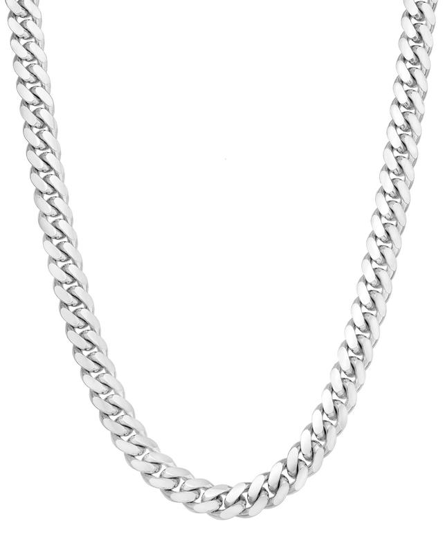 Mens Solid Cuban Link 22 Chain Necklace in Sterling Silver Product Image