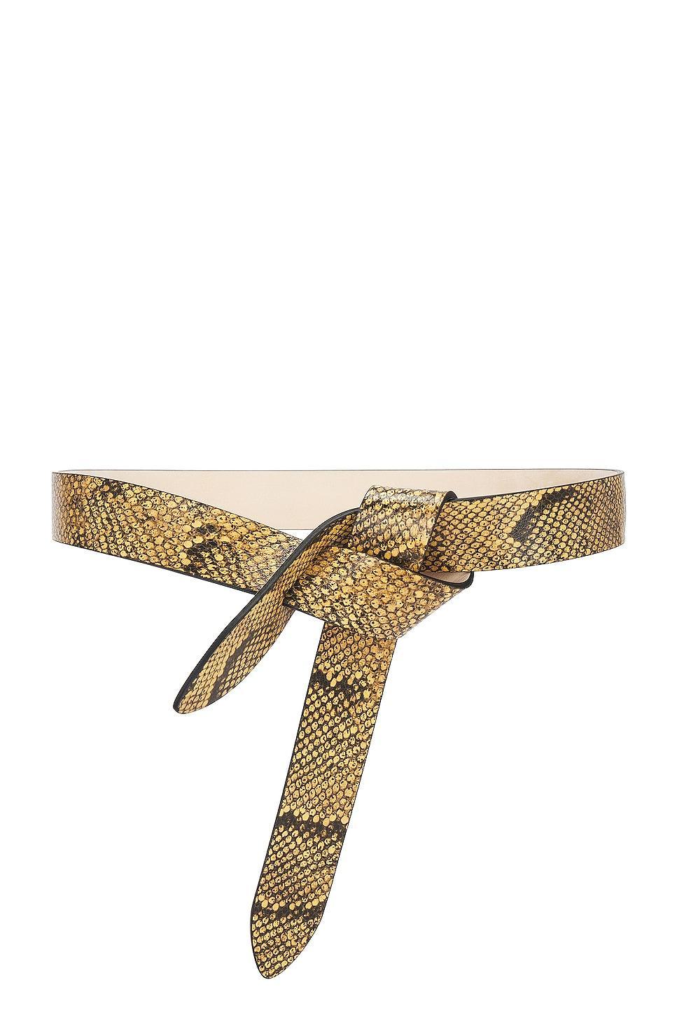 Isabel Marant Lecce Iconic Python Embossed Calfskin Leather Belt Product Image