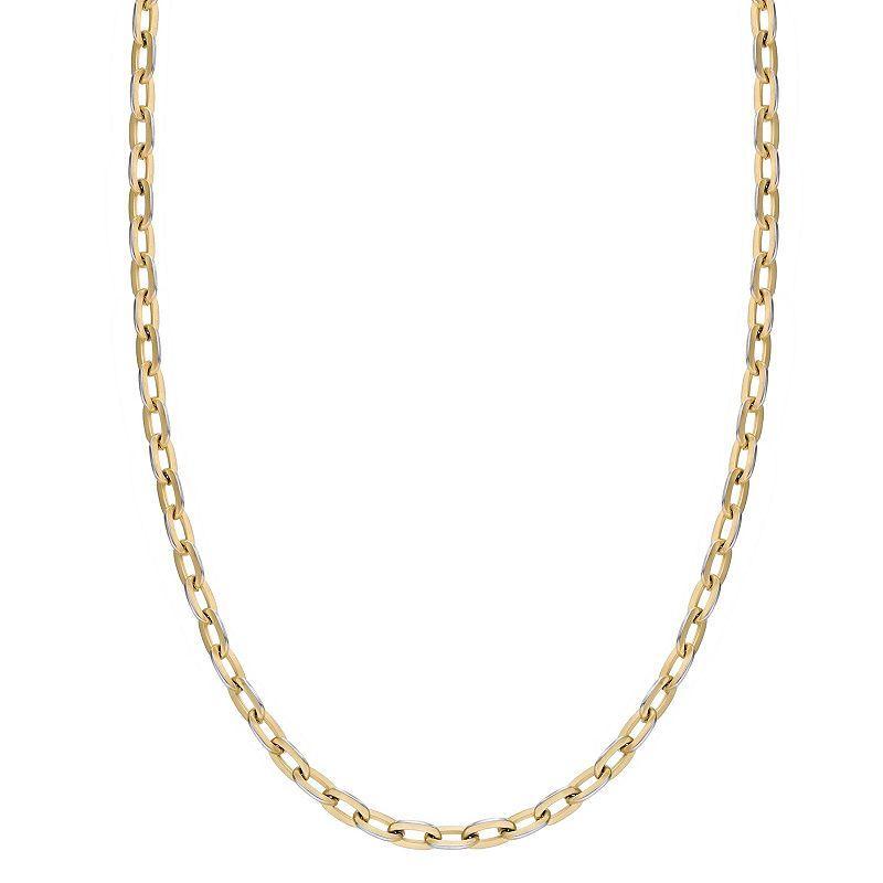 Mens LYNX Stainless Steel Chain Necklace Gold Tone Product Image