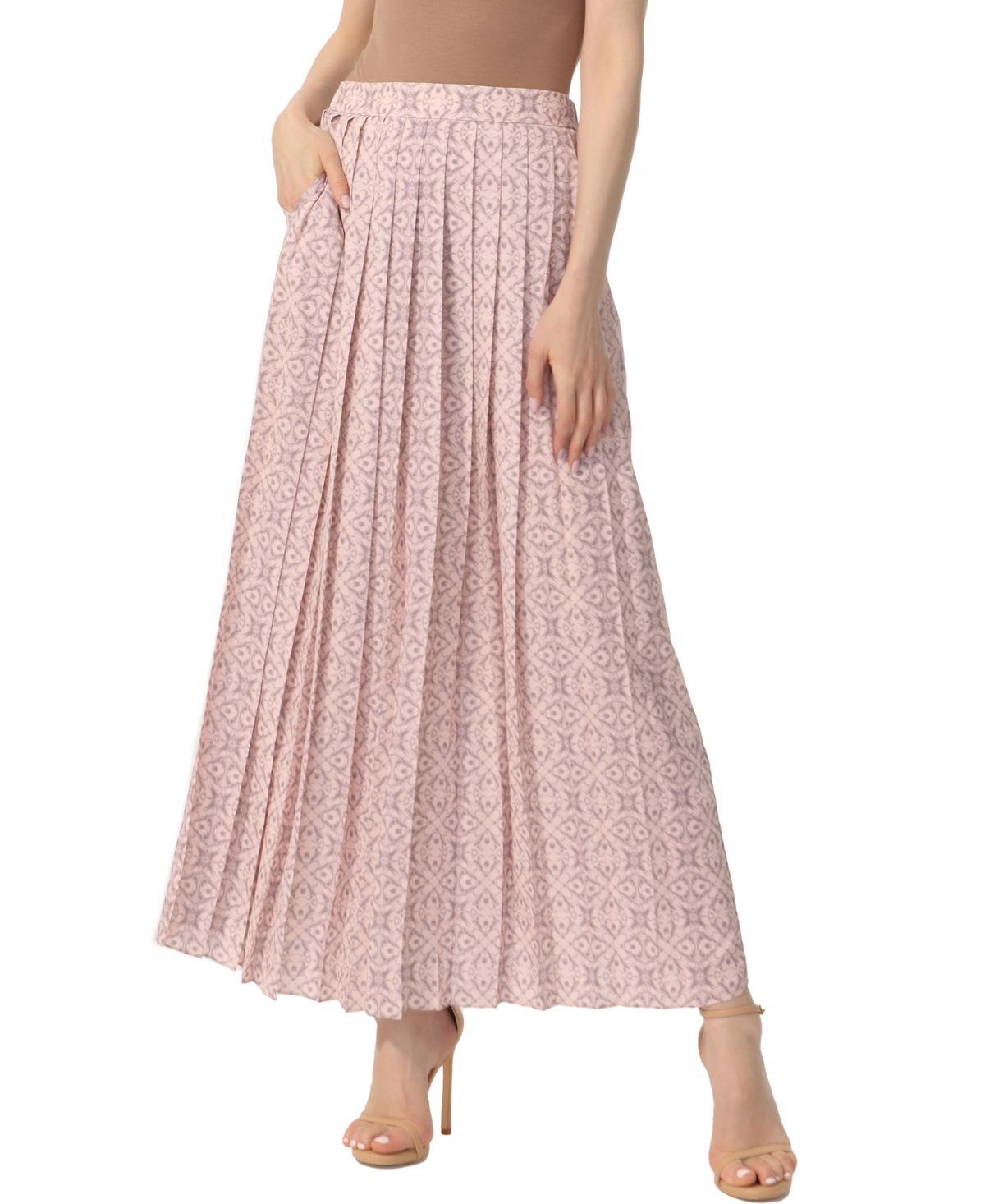 kimi + kai Womens Print Box Pleat Maxi Skirt Product Image