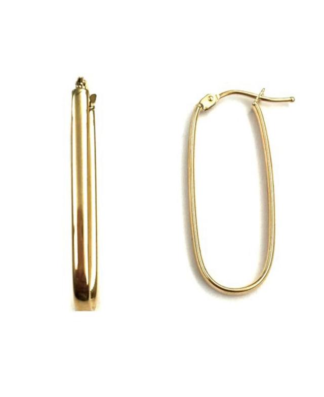 Polished Oval Hoop Earrings in 10k Gold Product Image