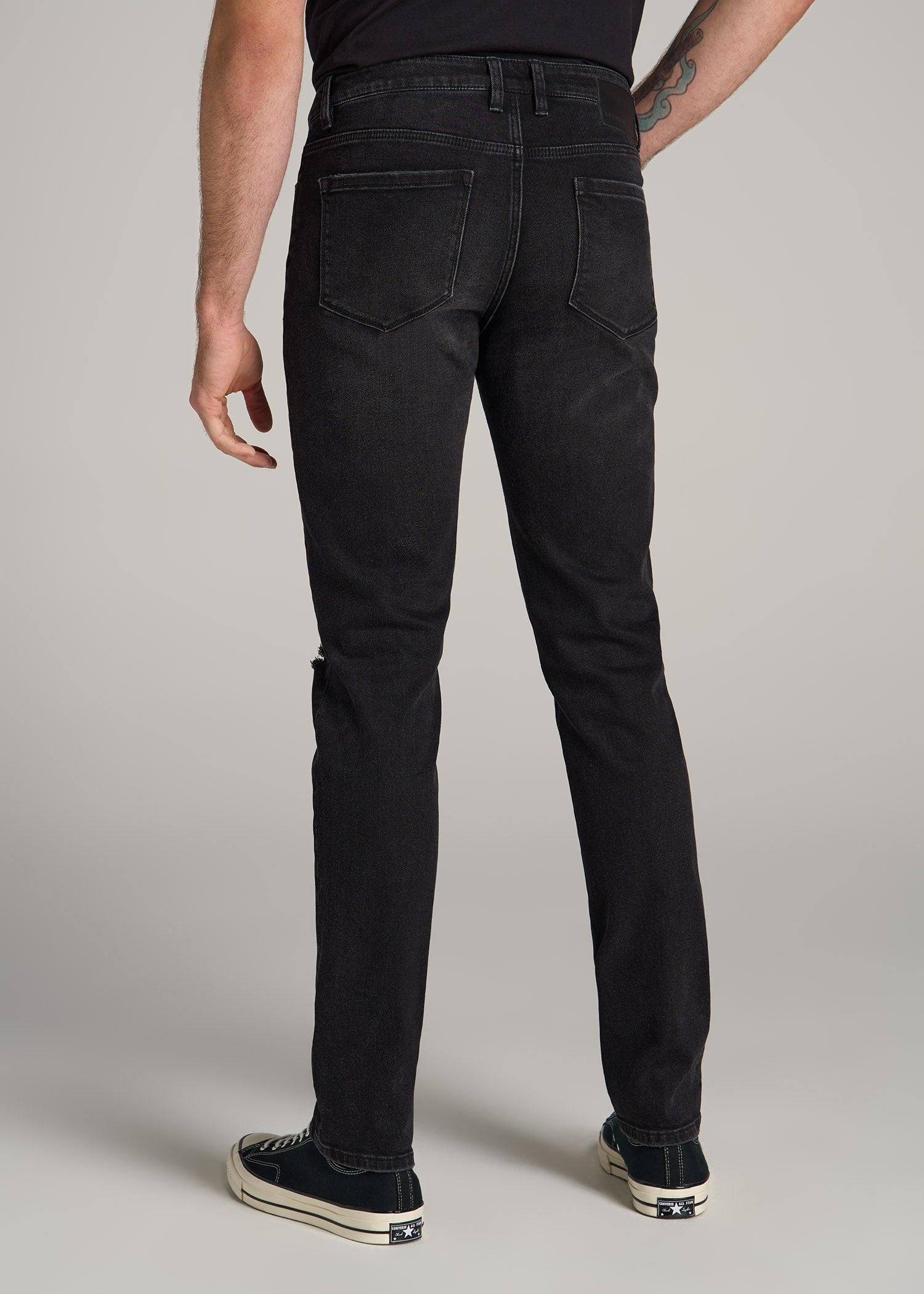 Dylan SLIM-FIT Jeans for Tall Men in Distressed Onyx Black Wash Product Image