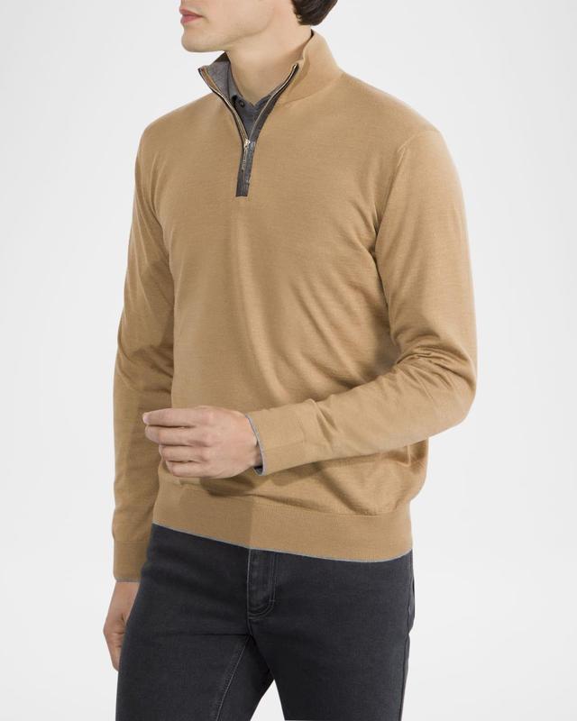 Mens Mock Neck Quarter-Zip Sweater Product Image