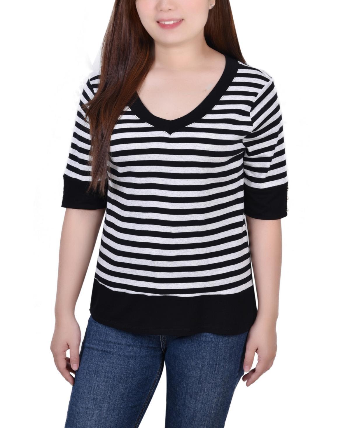 Ny Collection Womens Elbow Sleeve Top Product Image