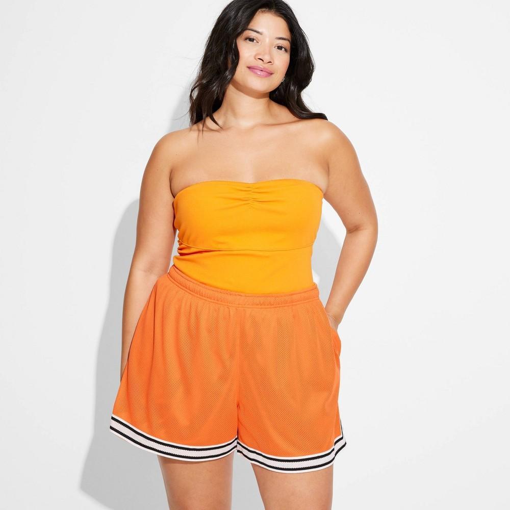 Womens Game Day Mid-Rise Basketball Shorts - Wild Fable Orange XXL Product Image