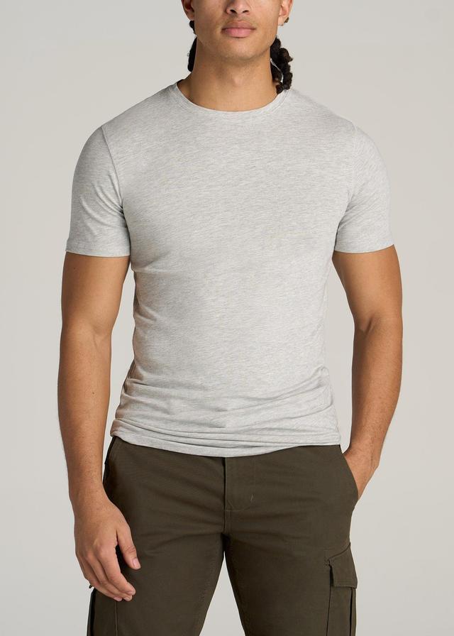 The Essential SLIM-FIT Crewneck Men's Tall Tees in Grey Mix Product Image