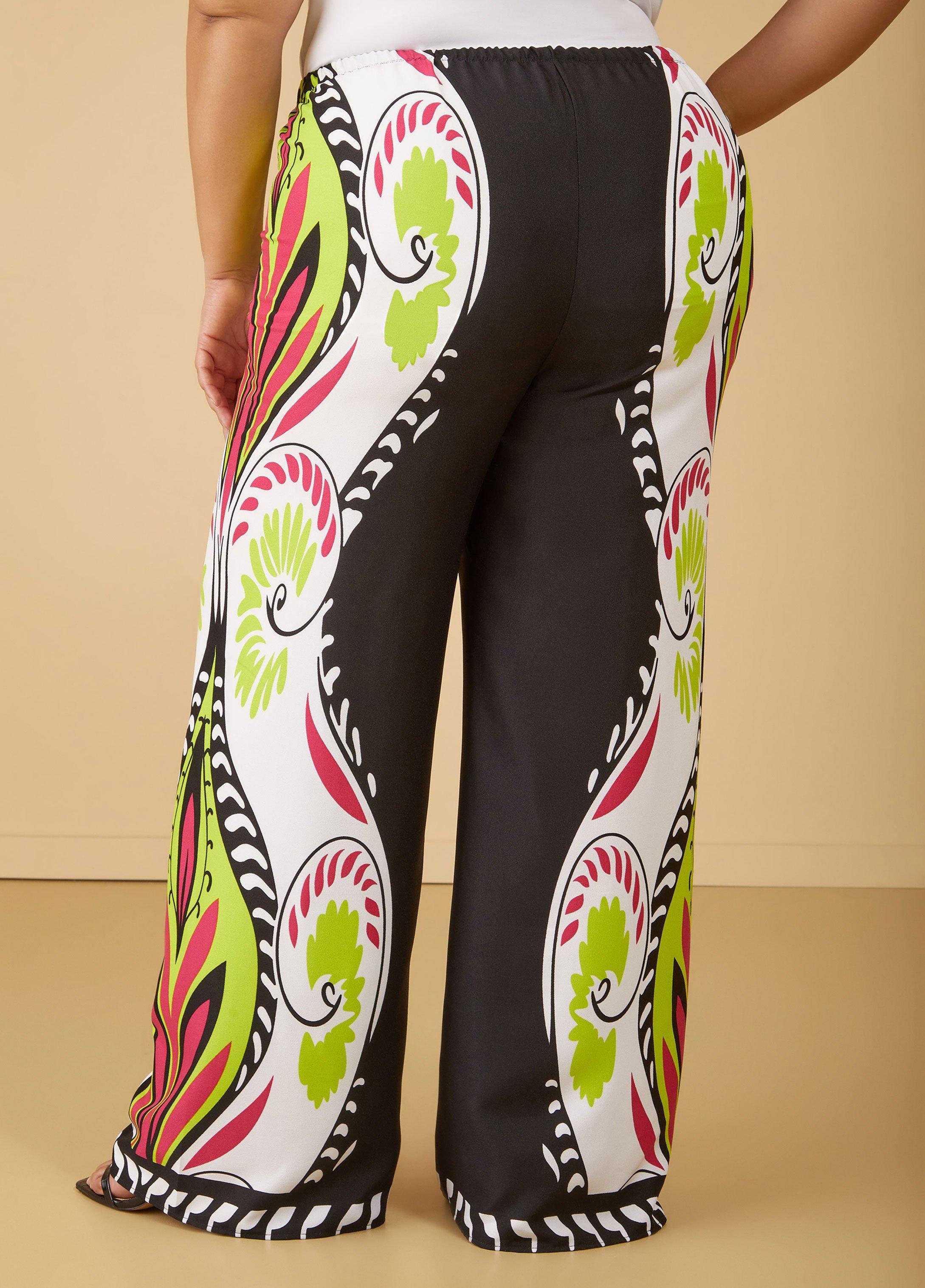 Printed Crepe Wide Leg Pants Product Image