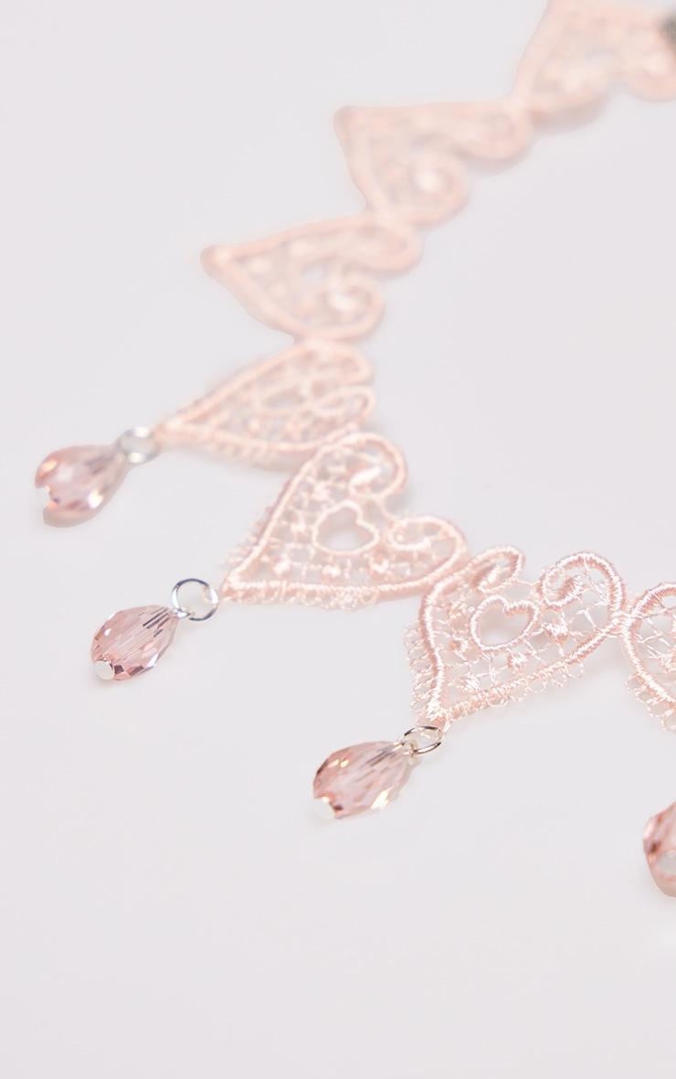 Pink Jewel Cut Out Heart Choker Product Image