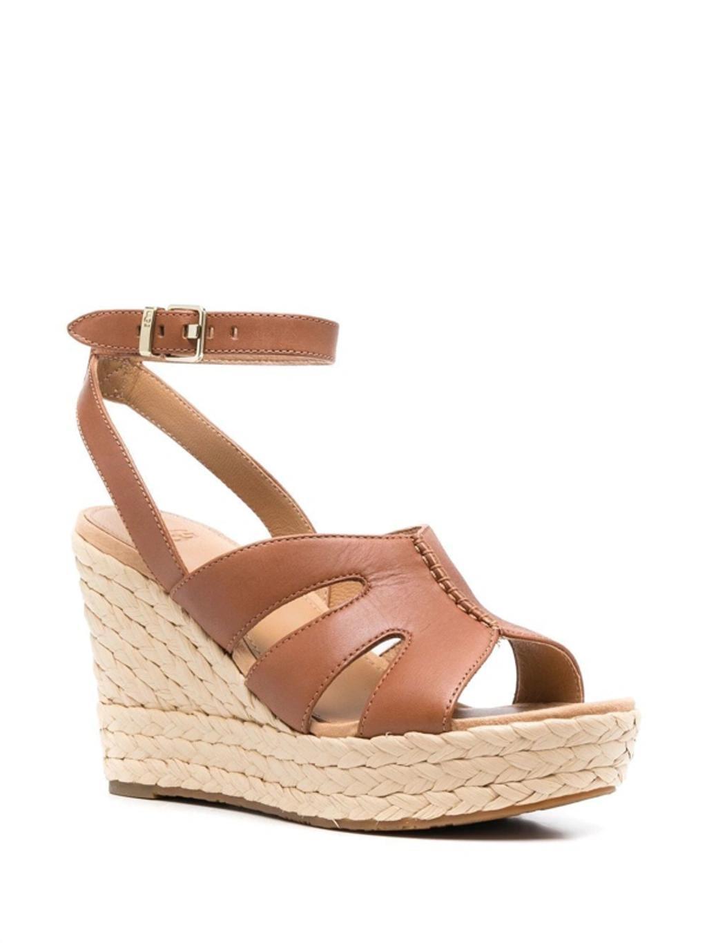 UGG Braided-wedge Heeled Sandals In Brown Product Image