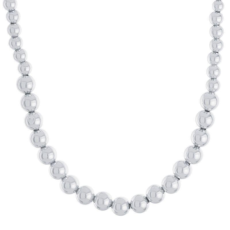 Athra NJ Inc Sterling Silver Graduated Bead Necklace, Womens Product Image