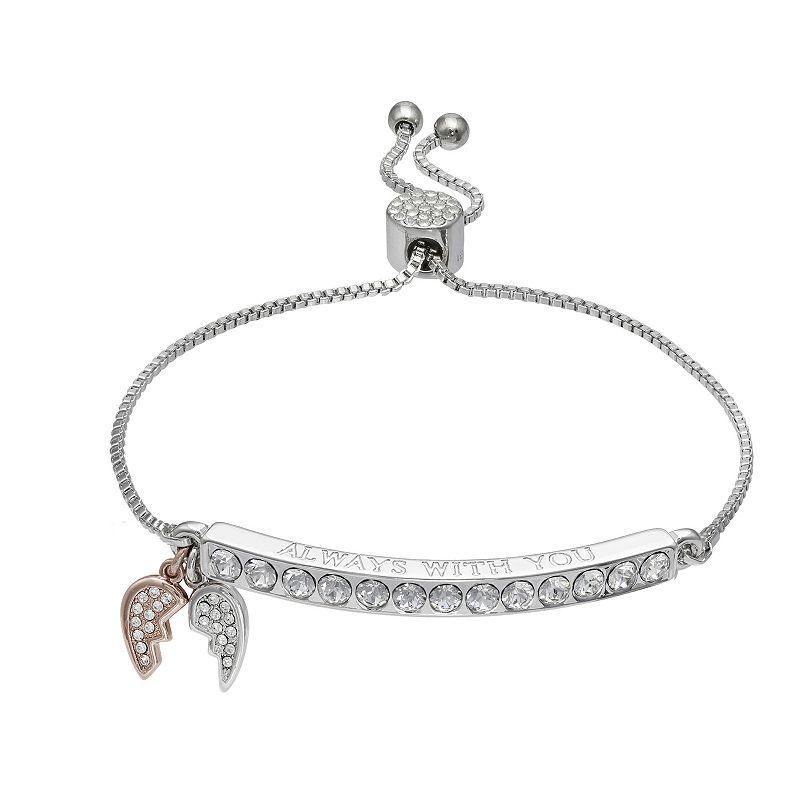 Brilliance Always With You Crystal Adjustable Bracelet, Womens Two Tone Silver Rose Product Image