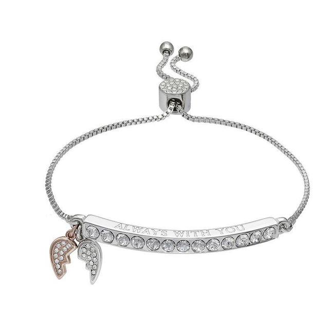 Brilliance Always With You Crystal Adjustable Bracelet, Womens Two Tone Silver Rose Product Image