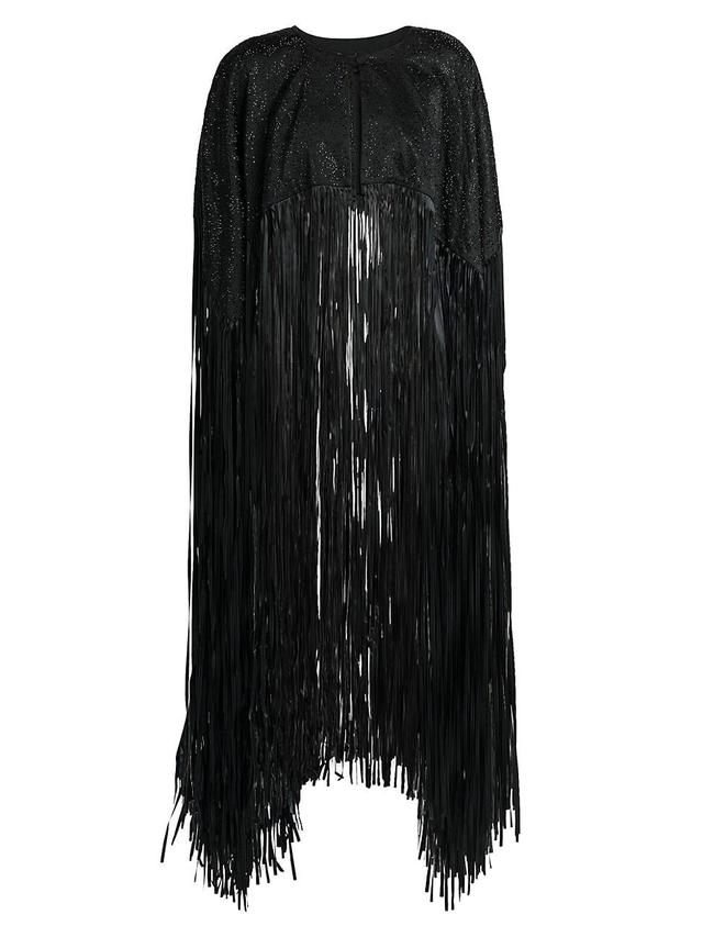 Womens Floor-Length Fringe Silk Cape Product Image