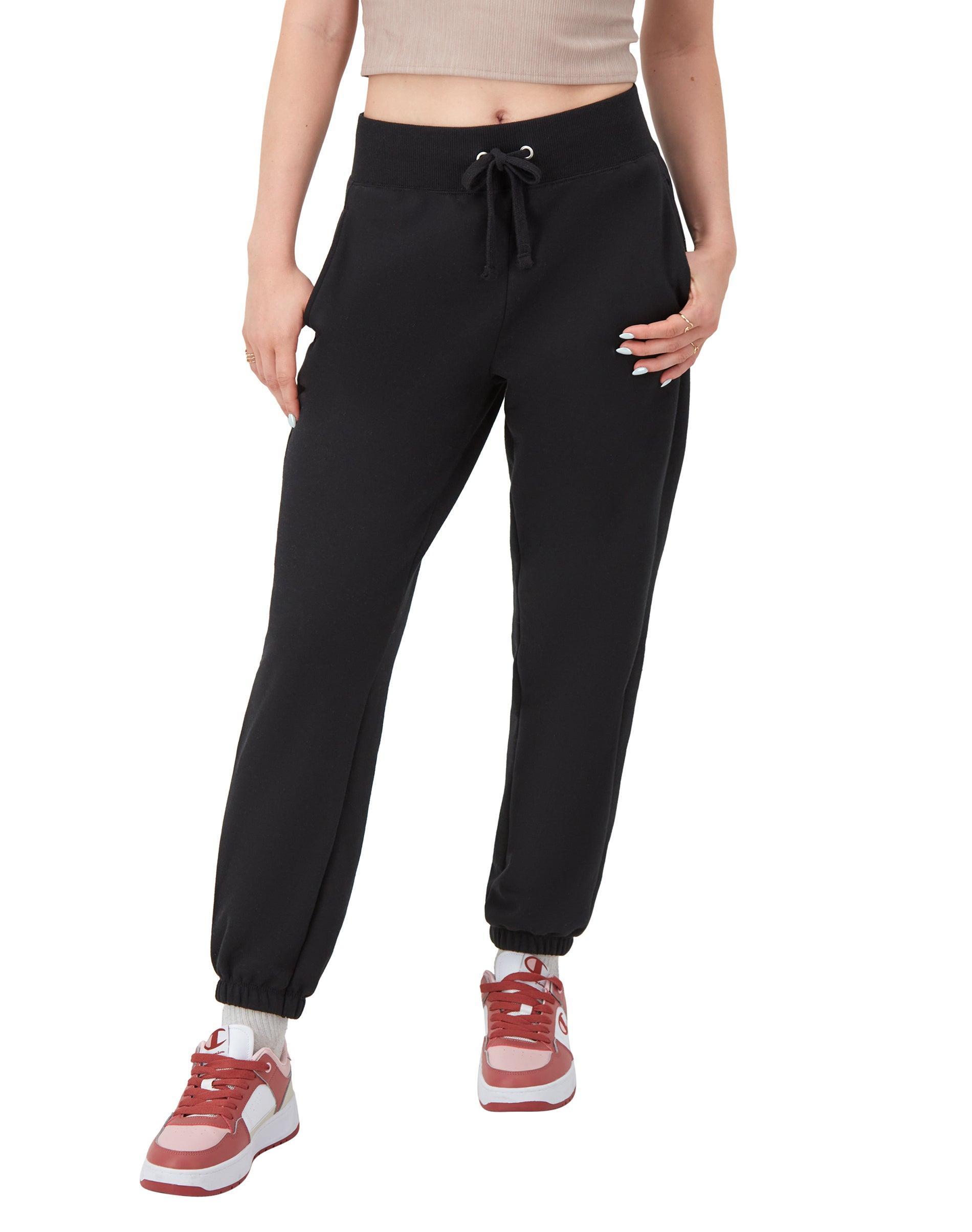 Womens Champion Powerblend Joggers, C Logo, 27 Black M Product Image