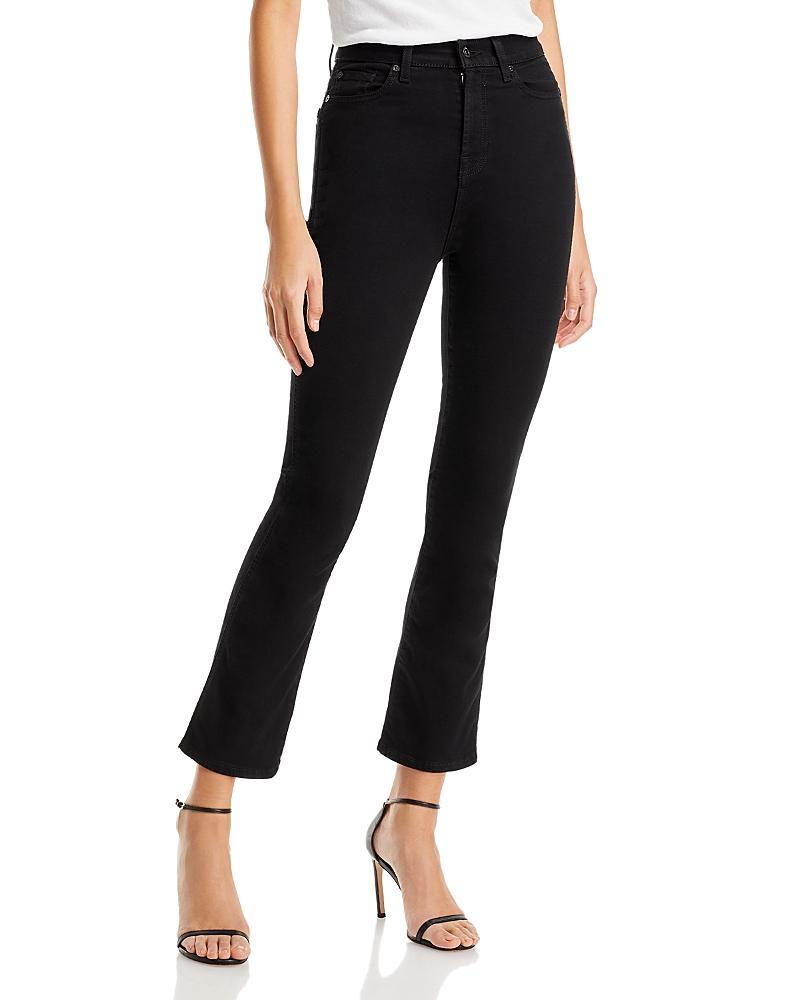 7 For All Mankind High Rise Cropped Kick Flare Jeans in Rinse Black Product Image