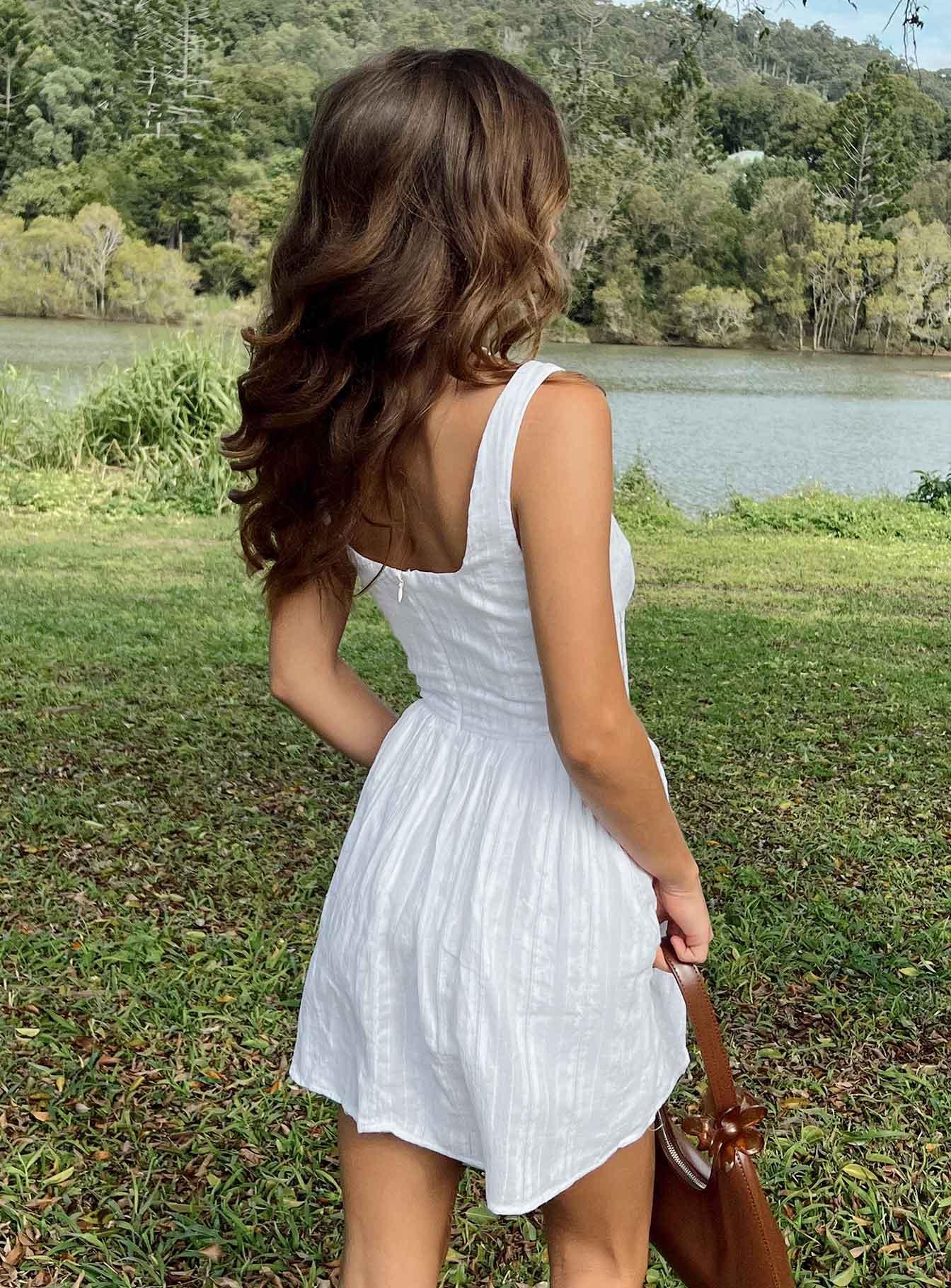 Lorinda Mini Dress White Petite Product Image