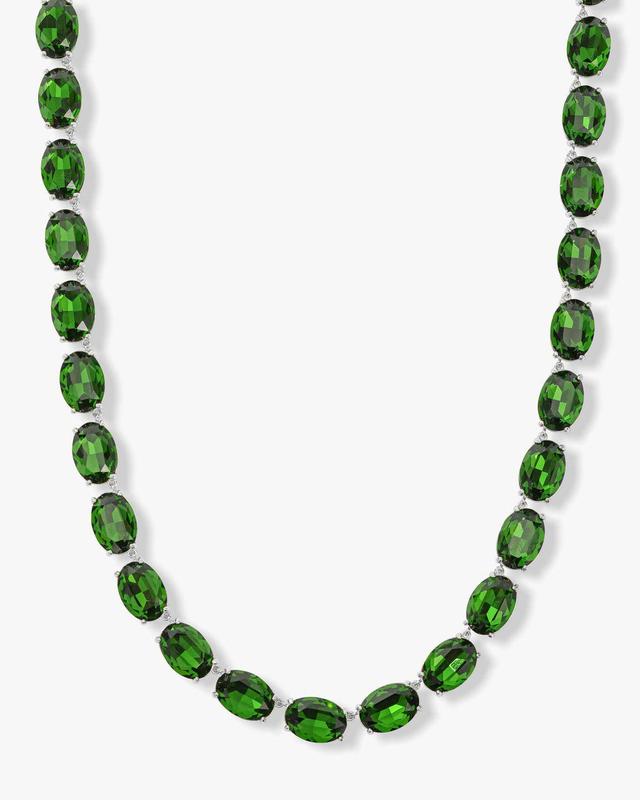 She's a Gem Tennis Necklace - Silver|Emerald Product Image