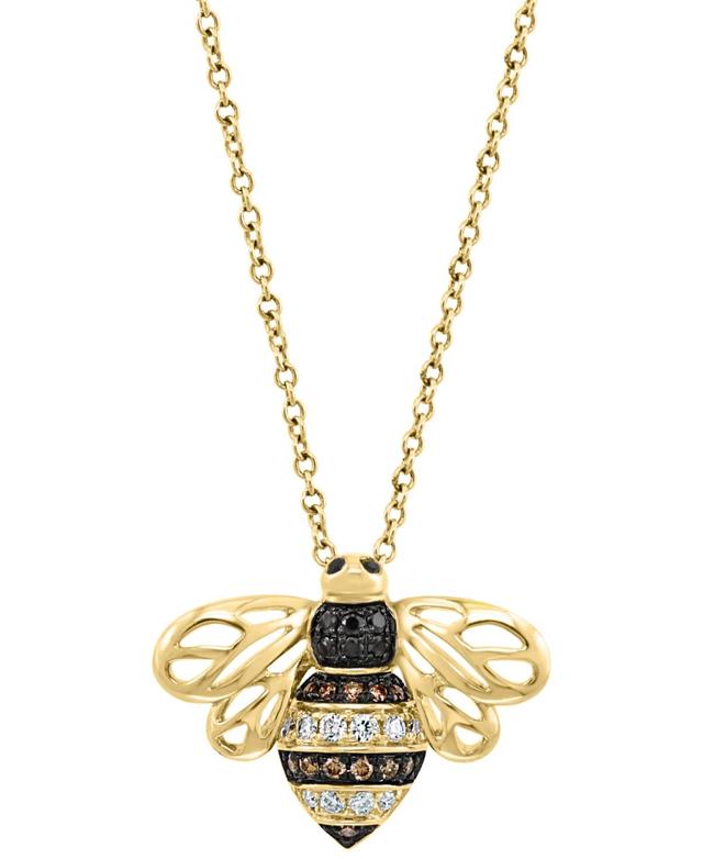 Effy Multicolor Diamond Bee 18 Pendant Necklace (1/5 ct. t.w.) in 14k Gold Product Image