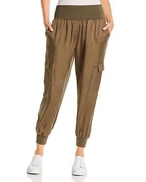 Cinq A Sept Giles High Waist Jogger Pants In Green Onyx Product Image