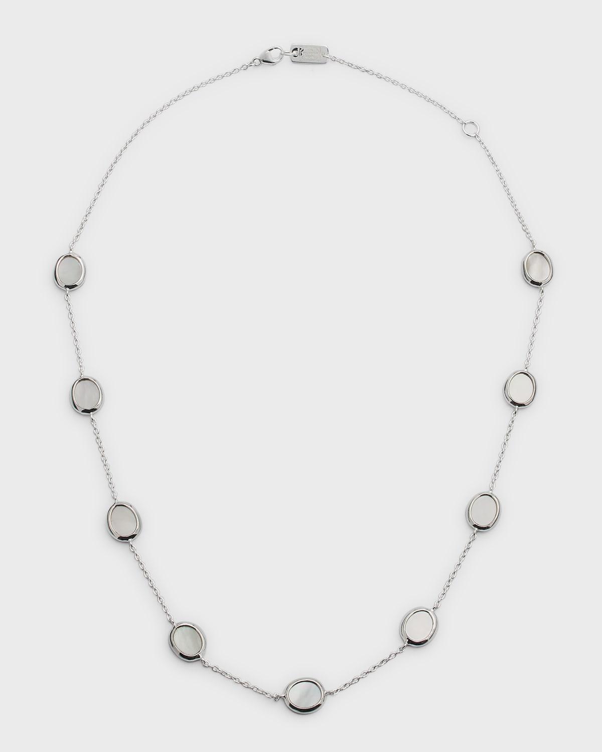 Womens Confetti Sterling Silver & Mother-Of-Pearl Short Station Necklace Product Image