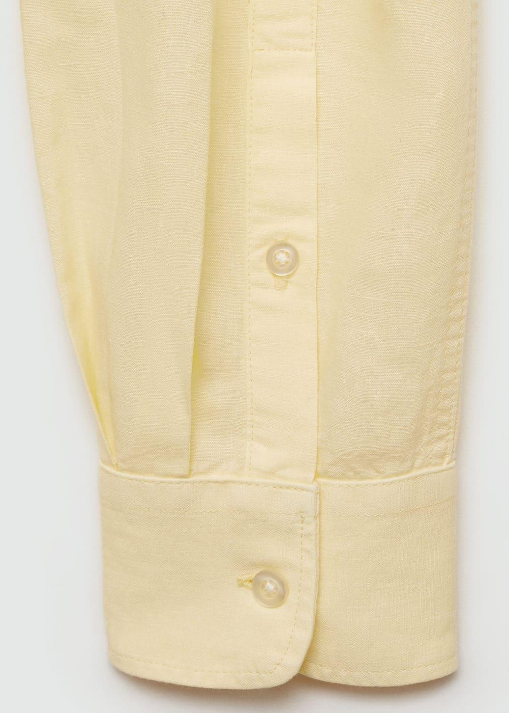 MANGO MAN - Classic-fit linen-blend shirt yellowMen Product Image