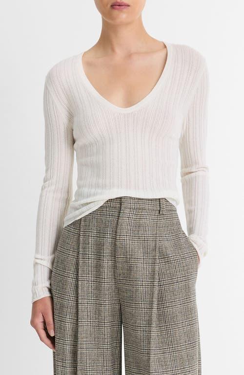 Pointelle Sweater In Off White Product Image