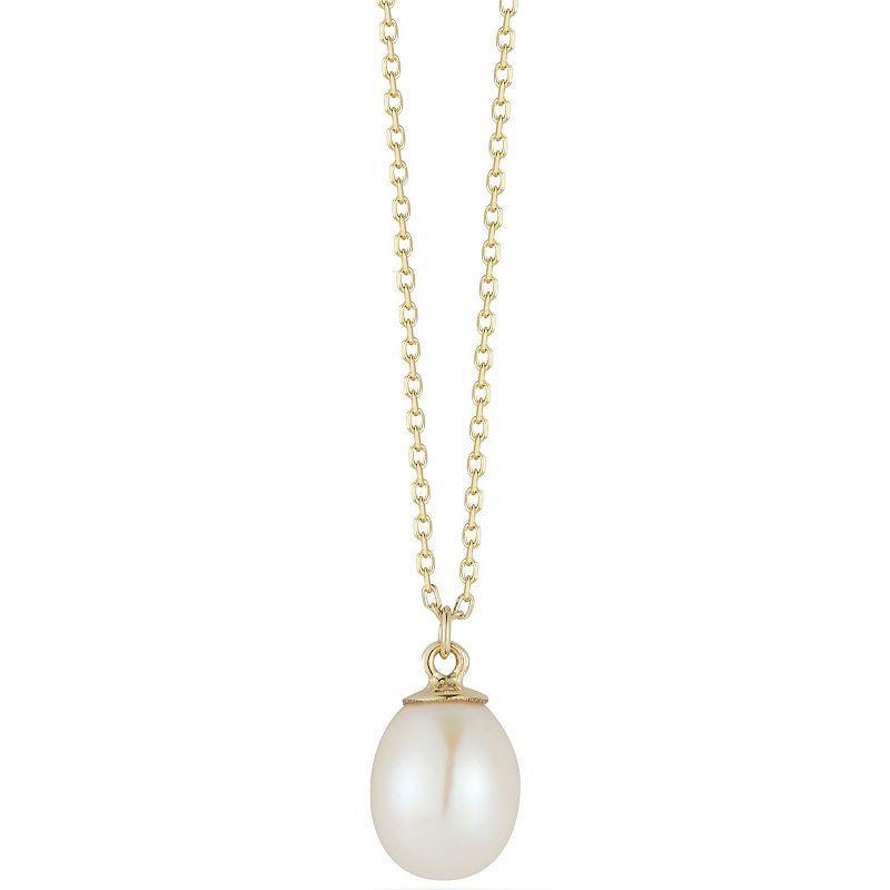 LUMINOR GOLD 14k Gold Freshwater Pearl Necklace, Womens Yellow Product Image