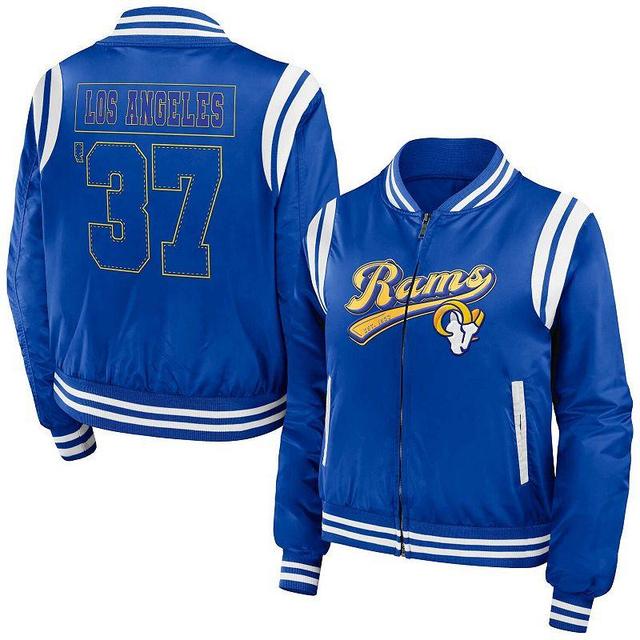 Womens WEAR by Erin Andrews Royal Los Angeles Rams Bomber Full-Zip Jacket Product Image