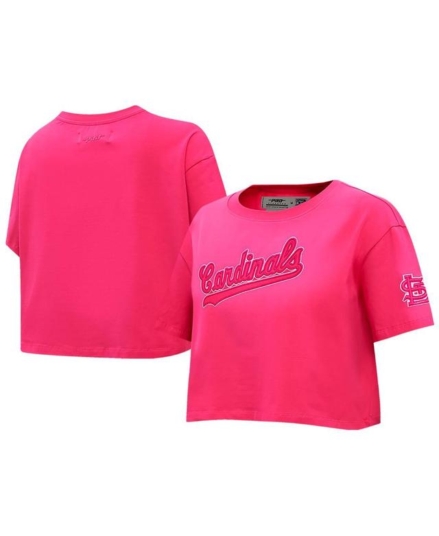 Pro Standard Womens Pink St. Louis Cardinals Triple Pink Boxy Cropped T-Shirt Product Image